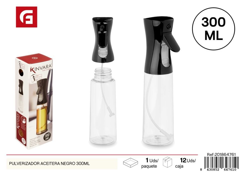 Pulverizador aceitera negro 300 ml - Cristal y cerámica, pulverizadores