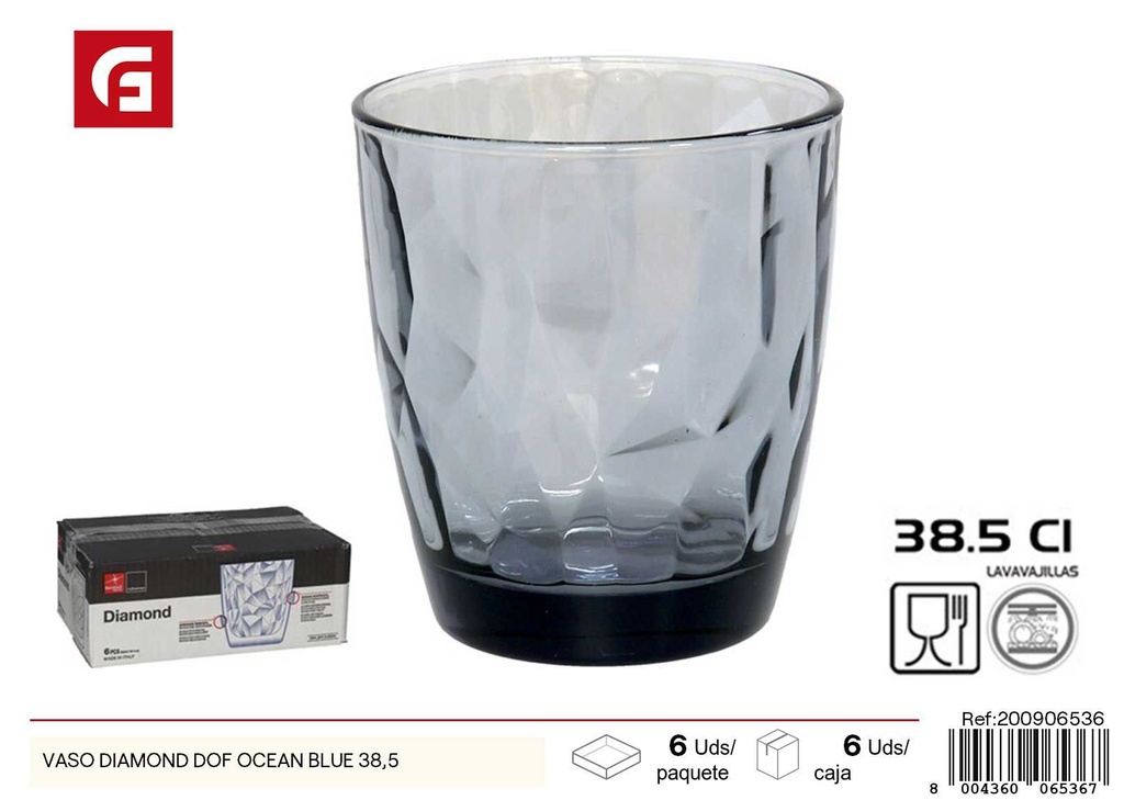 Vaso Diamond DOF océano azul 38.5 cm - Vidrio y vasos decorativos