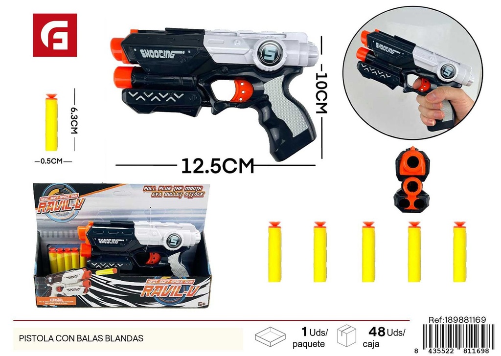 Pistola con balas blandas - Juguetes y pistolas de juguete