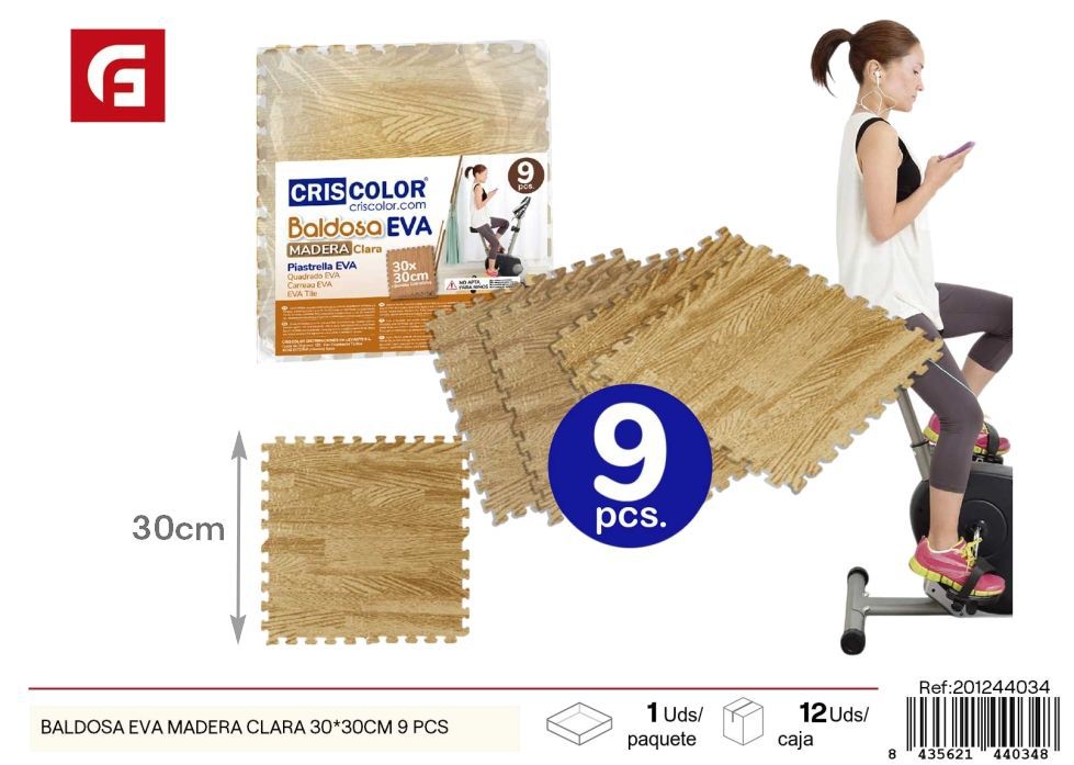 Baldosa EVA madera clara 30*30 cm 9 piezas - Juguetes y puzzle