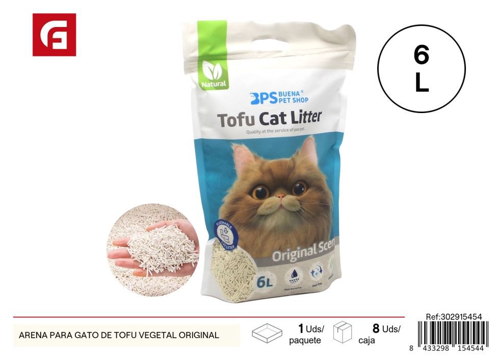 Arena para gato de tofu vegetal original - Productos para gatos