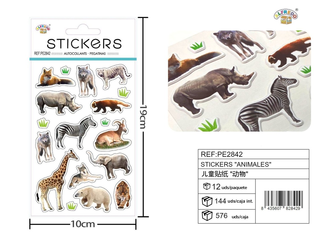 Stickes "Animales" 10x19 cm - Decoración y manualidades