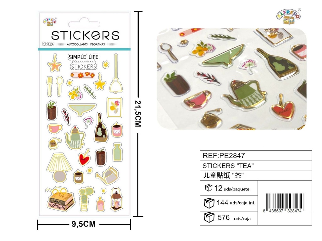 Stickes "Tea" 9.5x21.5 cm - Decoración y manualidades