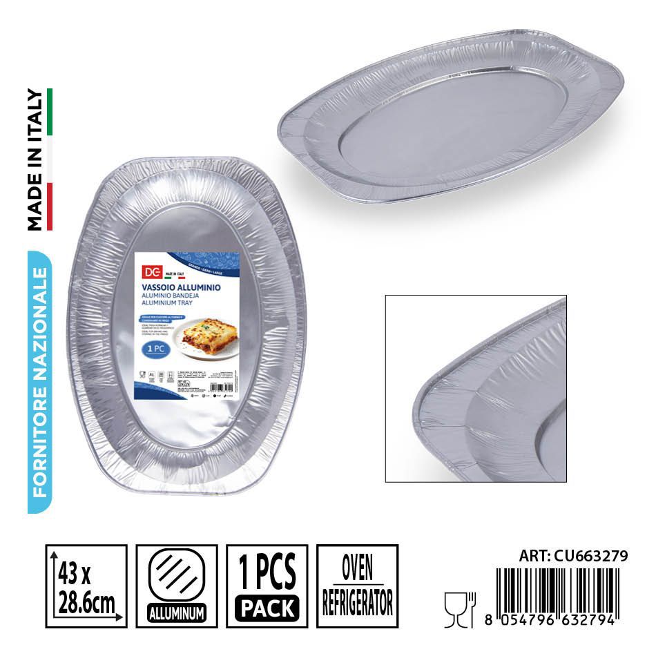 Bandeja grande de aluminio 1 pc - Accesorios desechables de cocina