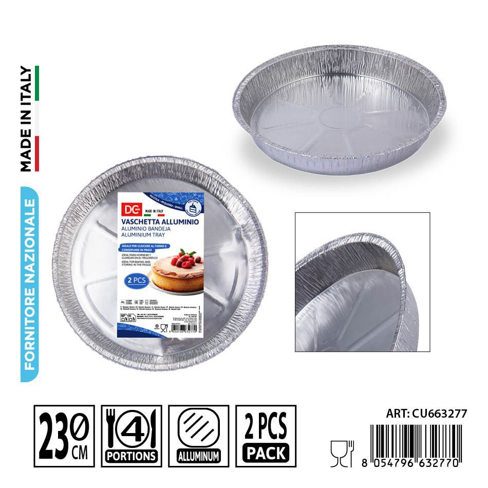 Bandeja de pastel de aluminio para 4 porciones 2 pcs - Accesorios desechables de cocina