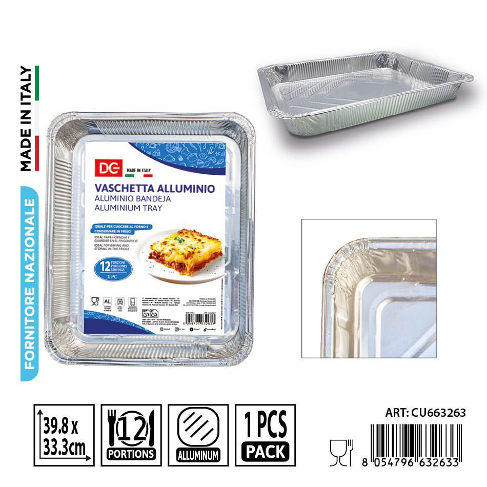 Bandeja de aluminio 12 pzs - Utensilios desechables