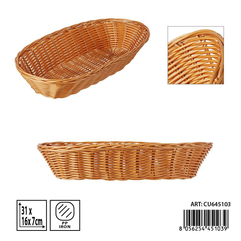 Cesta ovalada de plástico 31x16x7 cm - Accesorios de cocina y cestas de pan