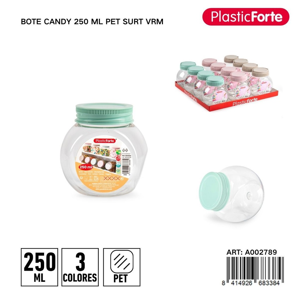 Bote de plástico Candy 250 ml - Envase para dulces y almacenamiento