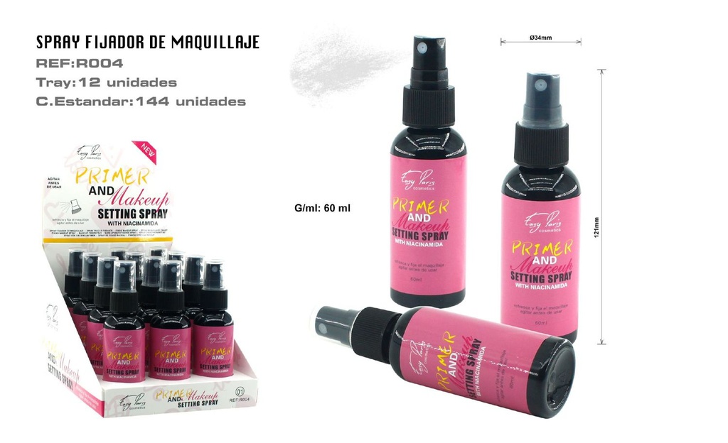Primer y fijador maquillaje con niacinamida 12u - Producto de acabado