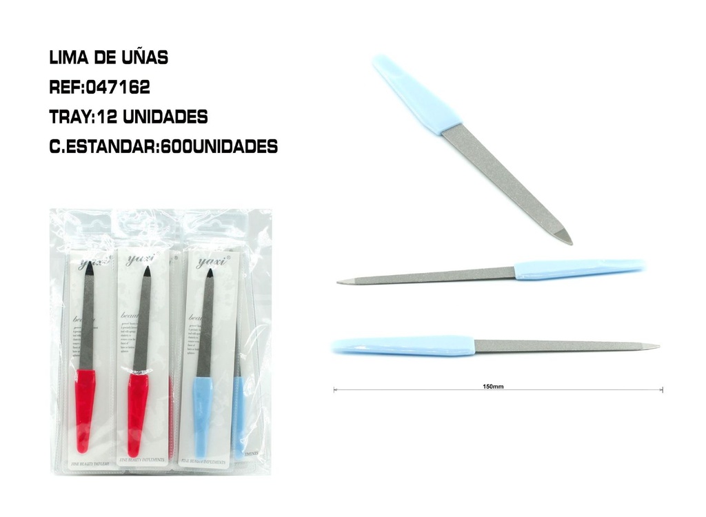 Lima de uñas metálica + quita cutícula 12/U - Accesorios de manicura