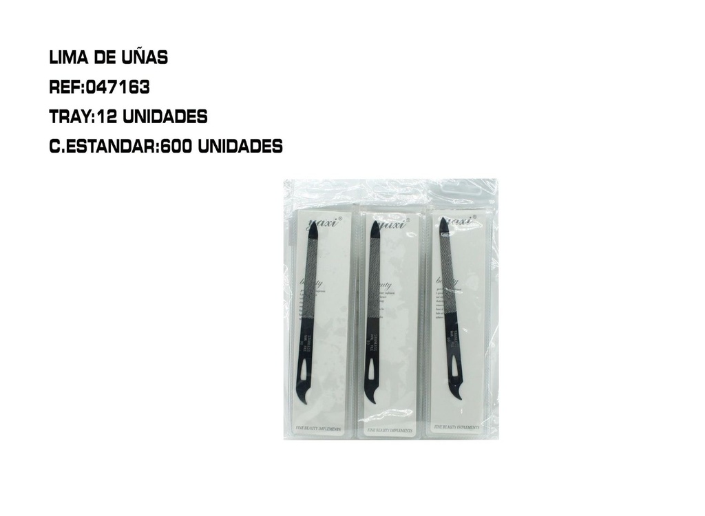 Lima de uñas + quita cutícula acero 12/U - Herramientas para cuidado de uñas