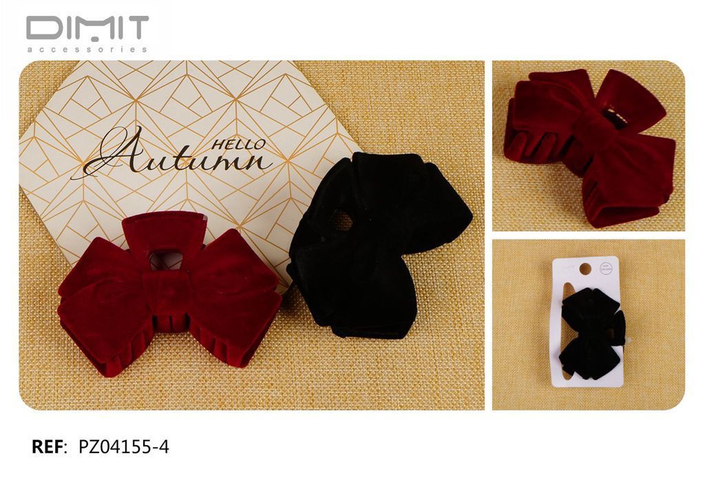 Pinza de pelo terciopelo 12/U PZ04155-4 - Accesorios para el cabello y pinzas