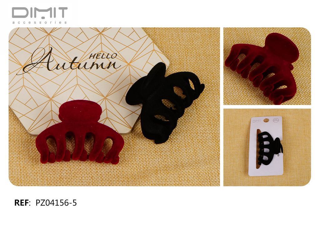 Pinza de pelo terciopelo 12/U PZ04156-5 - Accesorios para el cabello y pinzas