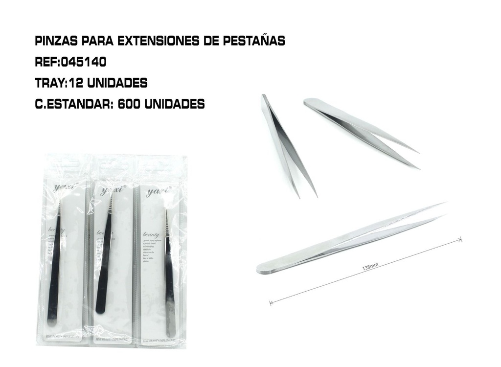 Pinza de precisión recta 12/U - Herramientas de belleza