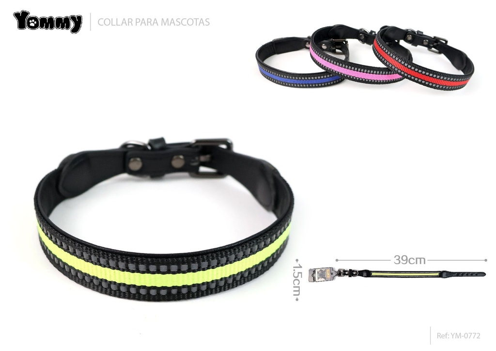 Collar reflectante para mascotas 1.5x39 cm - Seguridad para mascotas