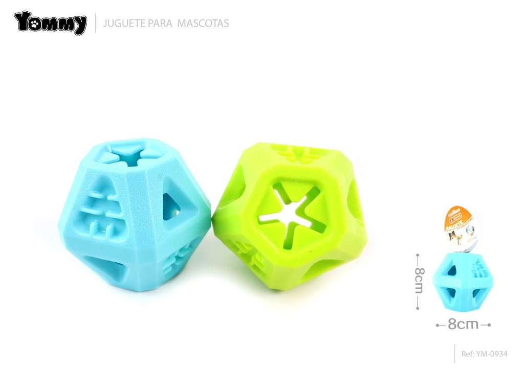Juguete TPR interactivo para mascotas con fuga de comida, tamaño 8*8*7.5 cm - Juguetes para mascotas
