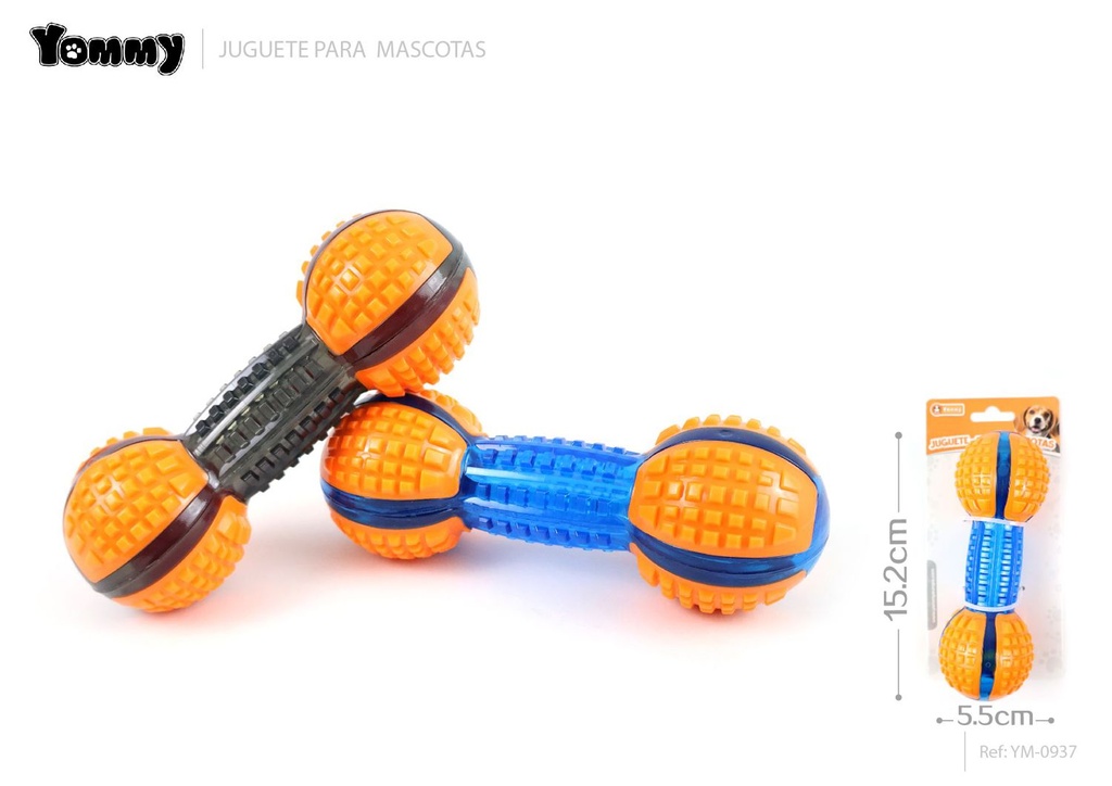 Juguete TPR en forma de kettlebell para mascotas, tamaño 15.2*5.5 cm - Juguetes para mascotas