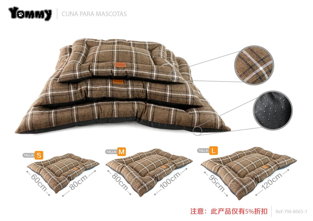 Cuna de mascota (juego de 3 piezas) marrón - Accesorios para mascotas