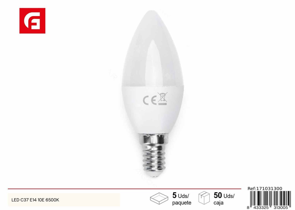 Bombilla LED C37 E14 10E 6500K - Iluminación LED