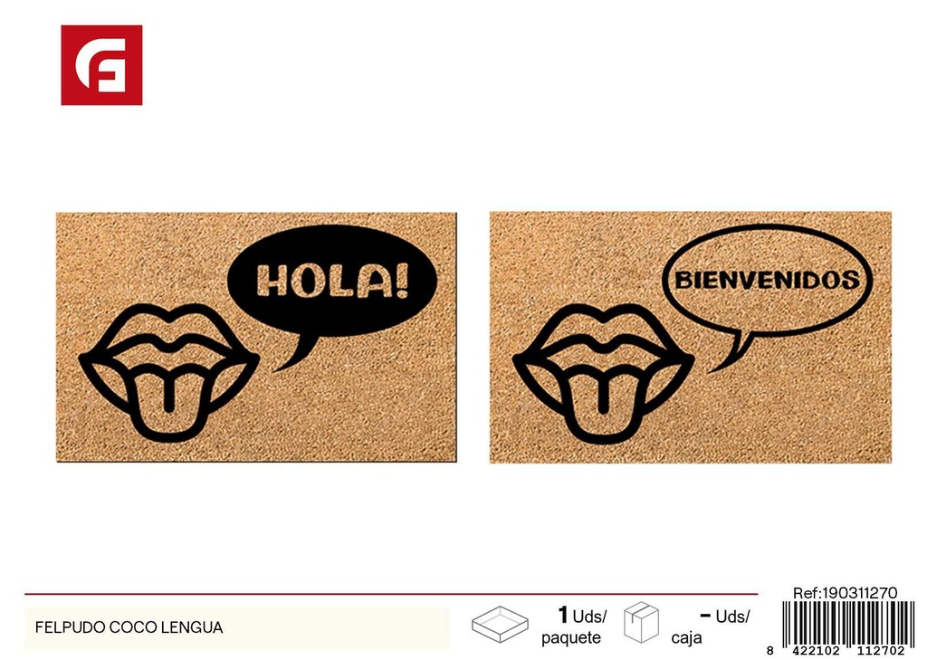 Felpudo de coco Lengua - Textiles para el hogar y felpudos decorativos