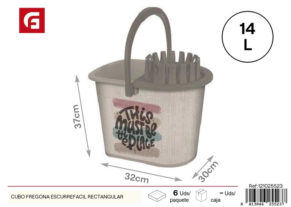 Cubo fregona escurridor fácil rectangular - Accesorios de limpieza y cubos para fregar