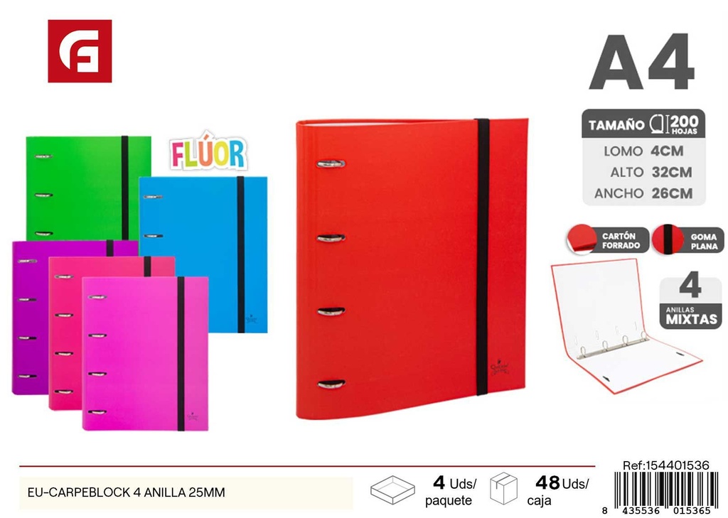 EU Carpeta 25 mm 4 anillas - Material de oficina