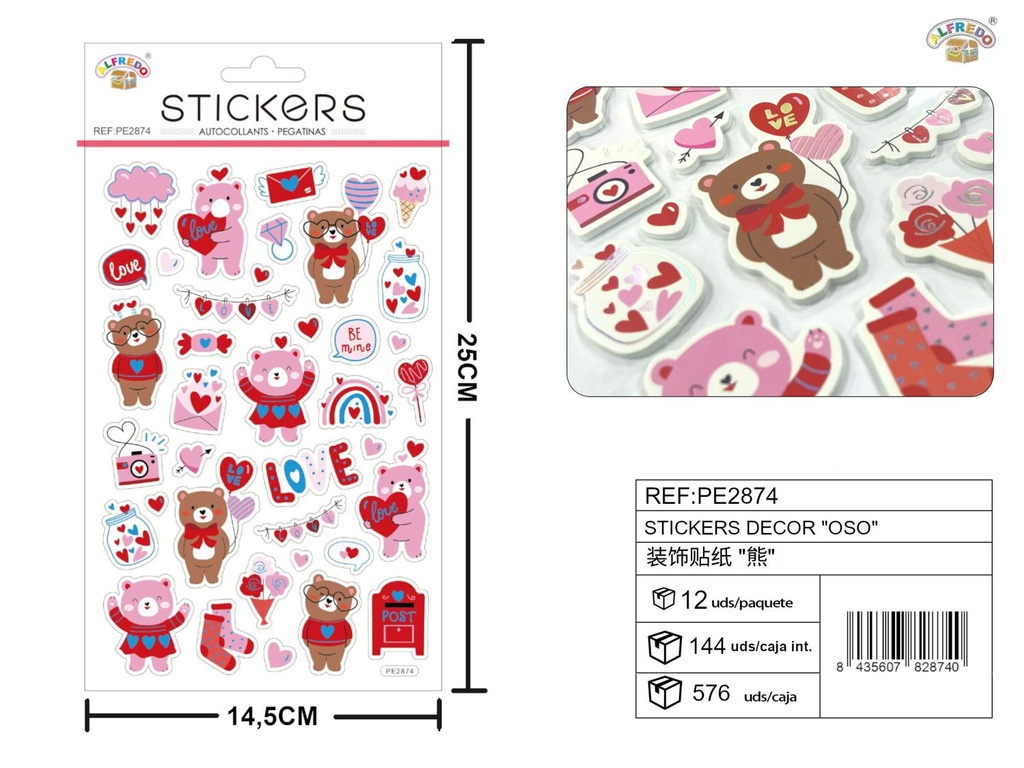 Stickers decorativos de oso 14x25 cm - Adhesivos decorativos y manualidades