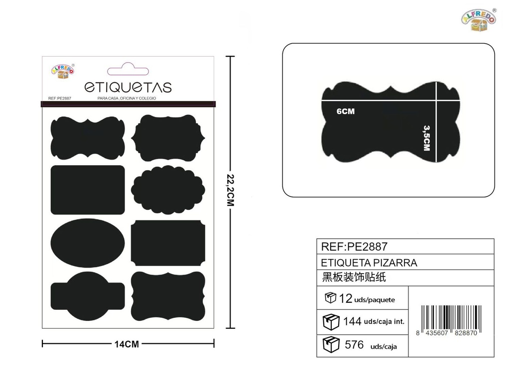 Etiqueta pizarra 14x22 cm - Etiquetas organizativas para proyectos