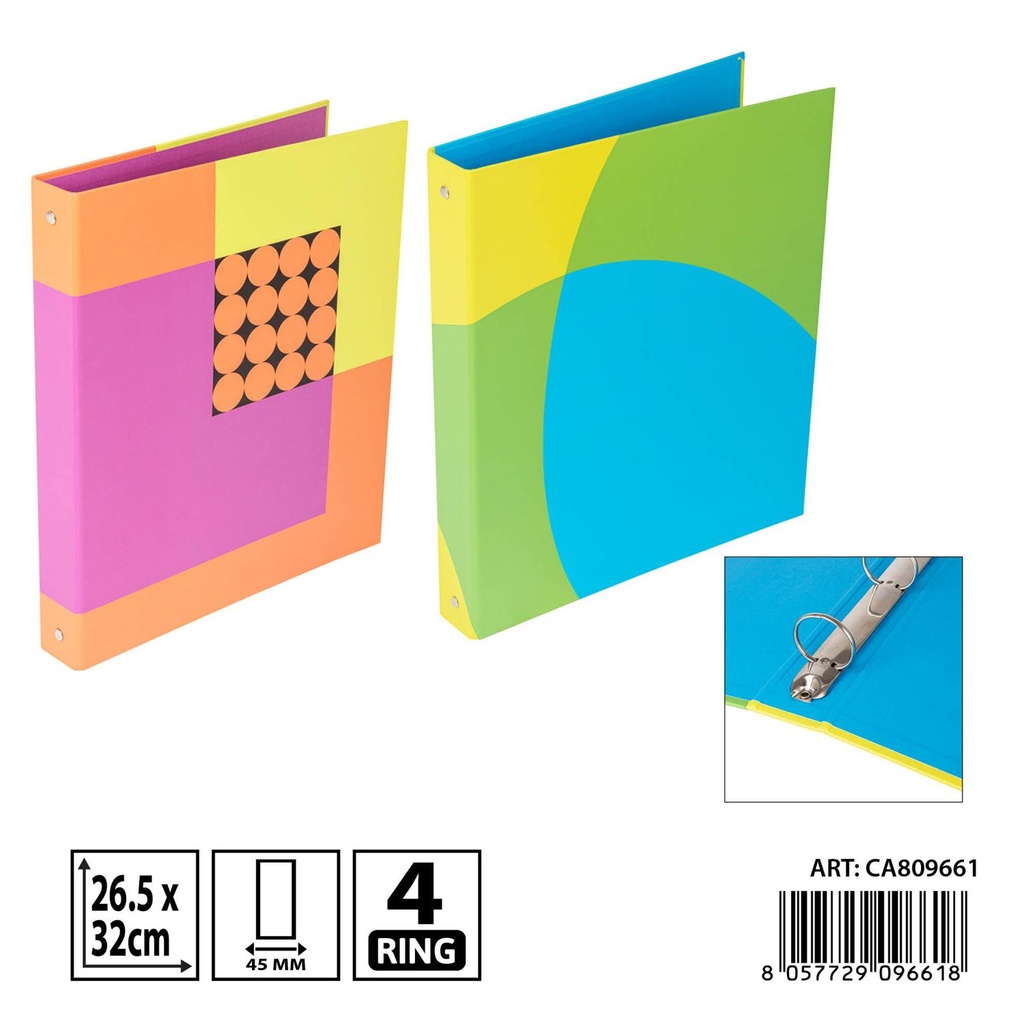 Carpeta de 4 anillas 26.5X32X4.5CM - Carpetería y suministros de oficina