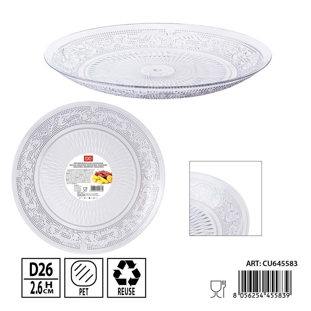 Plato para frutas 26X2.6CM - Utensilios plásticos de cocina