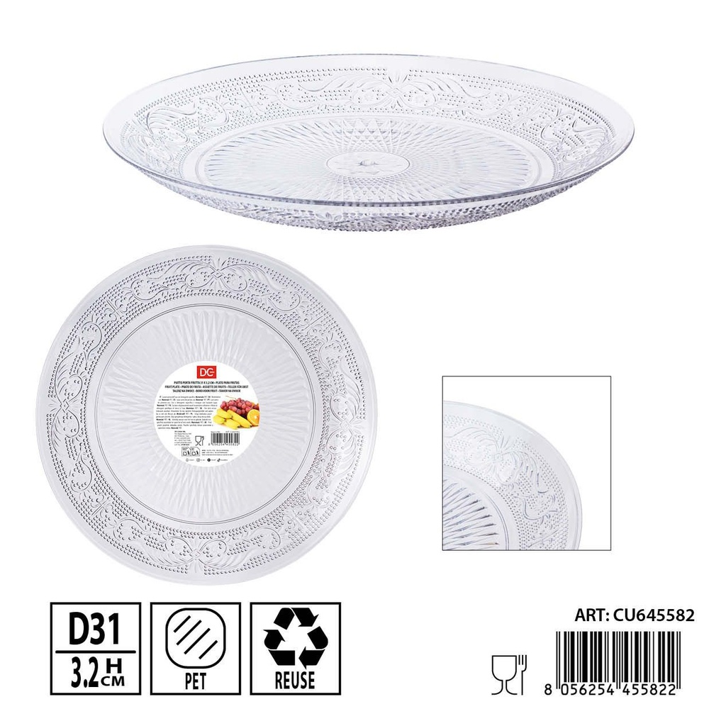 Plato para frutas 31X3.2CM - Utensilios plásticos de cocina