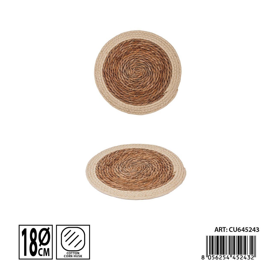 Salvamanteles redondo de cuerda de algodón 18 cm - Accesorios de mesa