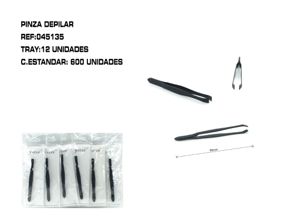 Pinza depilar plana 12/u - Accesorios de belleza