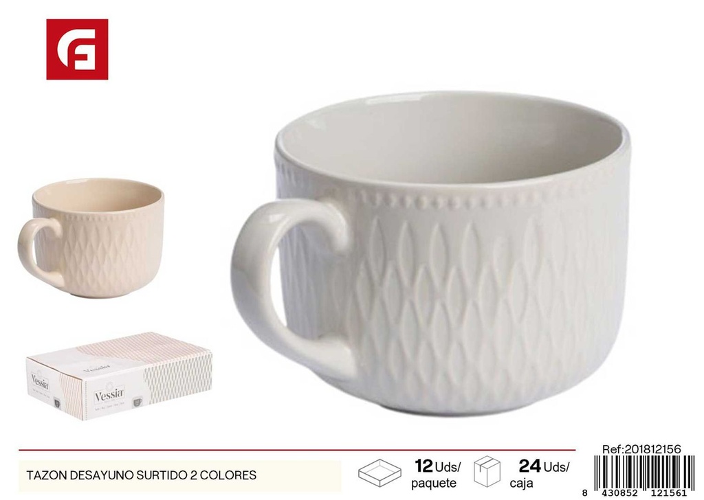 Tazón de desayuno surtido en 2 colores - Tazas de vidrio y cerámica