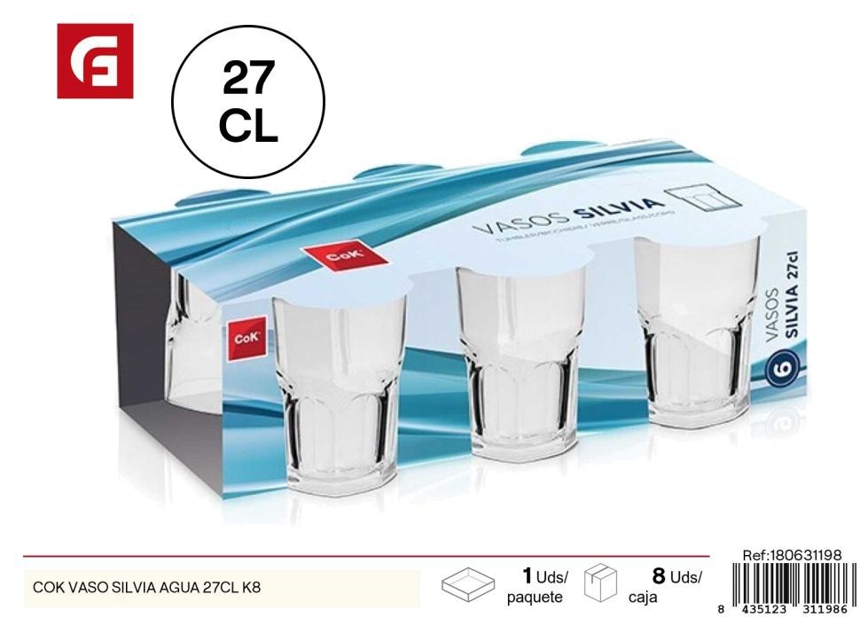 Vaso Silvia agua de 27 cl - Vidrio y cerámica