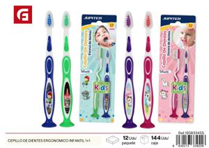 Cepillo de dientes ergonómico infantil 1+1 - Cuidado personal