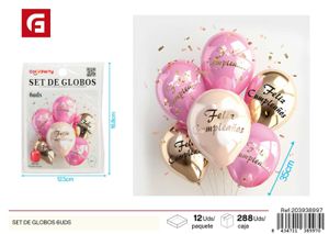 Set de globos impresos 6 unidades - Artículos de fiesta