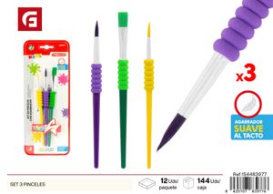 Set de 3 pinceles - Material escolar
