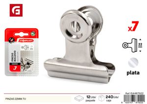 Pinza de 22 mm en paquete de 7 unidades - Material de oficina