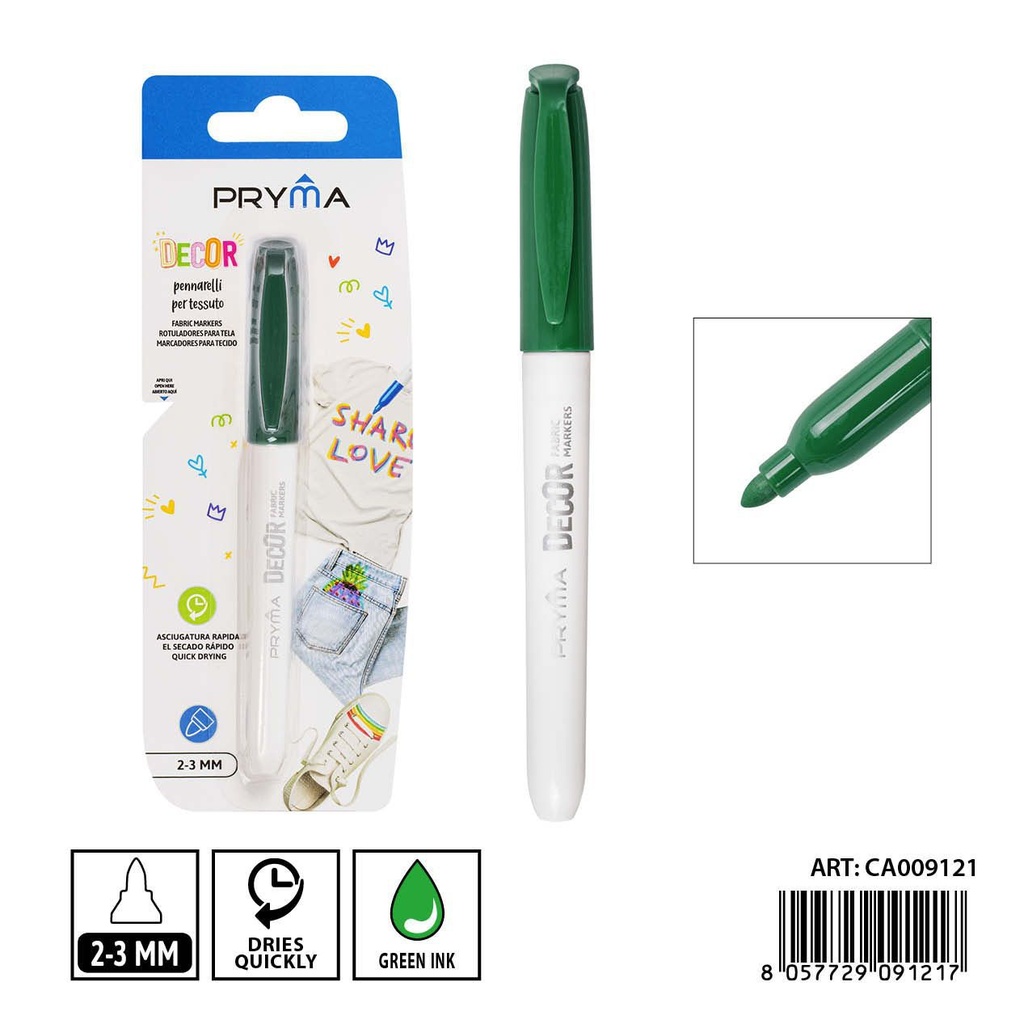 Rotulador redondo de tela 13.6x2cm - Material para manualidades y pintura