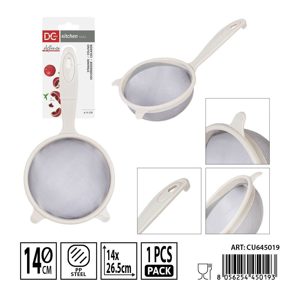 Colador de malla de acero 14x26.5 cm - Utensilios de cocina y herramientas
