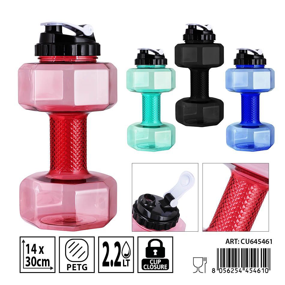 Botella de agua plástica de 2.2L 14x30 cm - Accesorios de cocina y botellas para bebidas