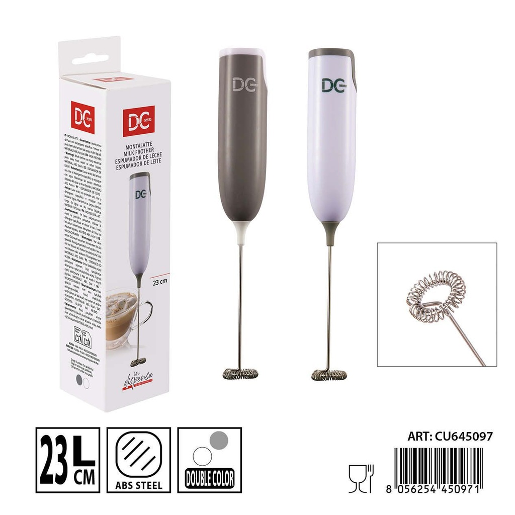 Espumador de leche eléctrico de pilas 3.3x23cm - Utensilios de cocina y accesorios para café