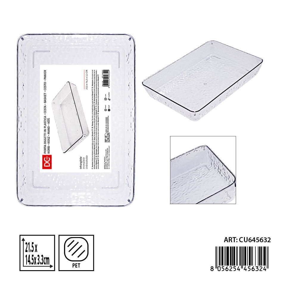 Cesta multiuso de plástico 21.5x14.5x3.3 cm - Accesorios de cocina y almacenamiento