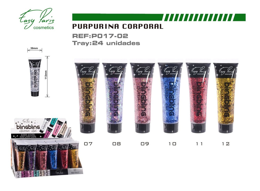 Purpurina en gel 24 unidades - Accesorios de maquillaje y manualidades