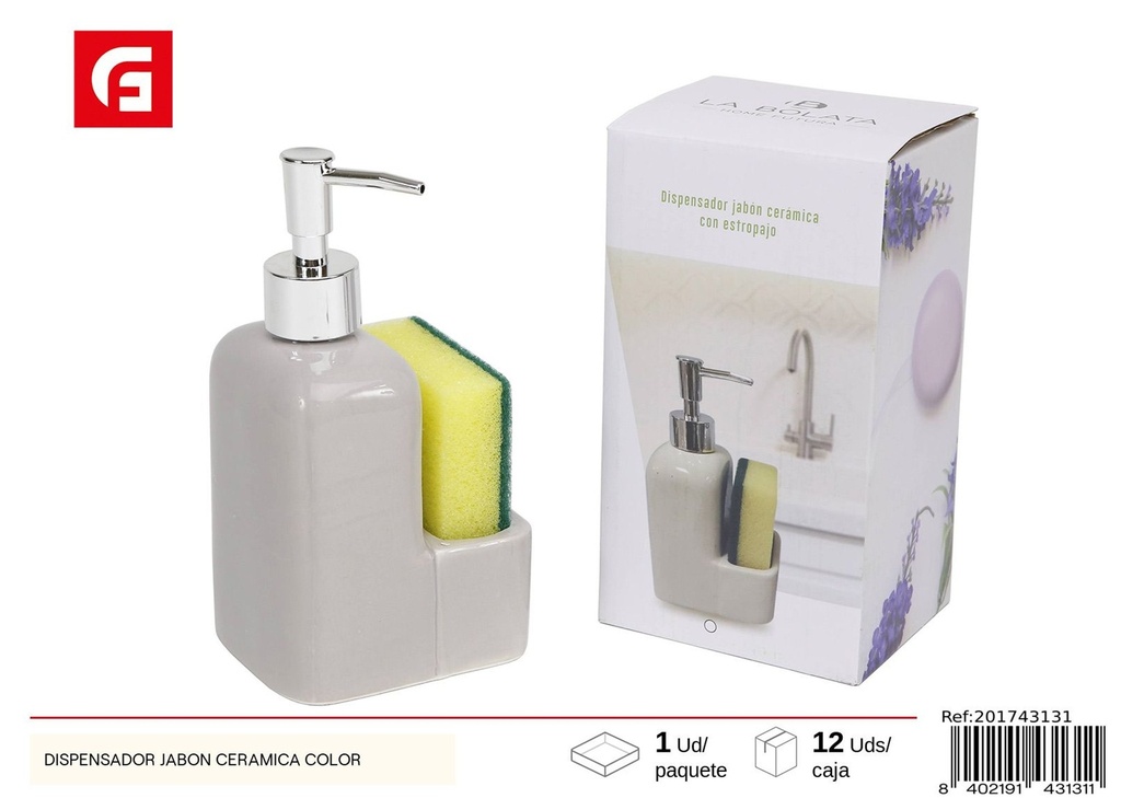 Dispensador de jabón cerámica color - Artículos de baño