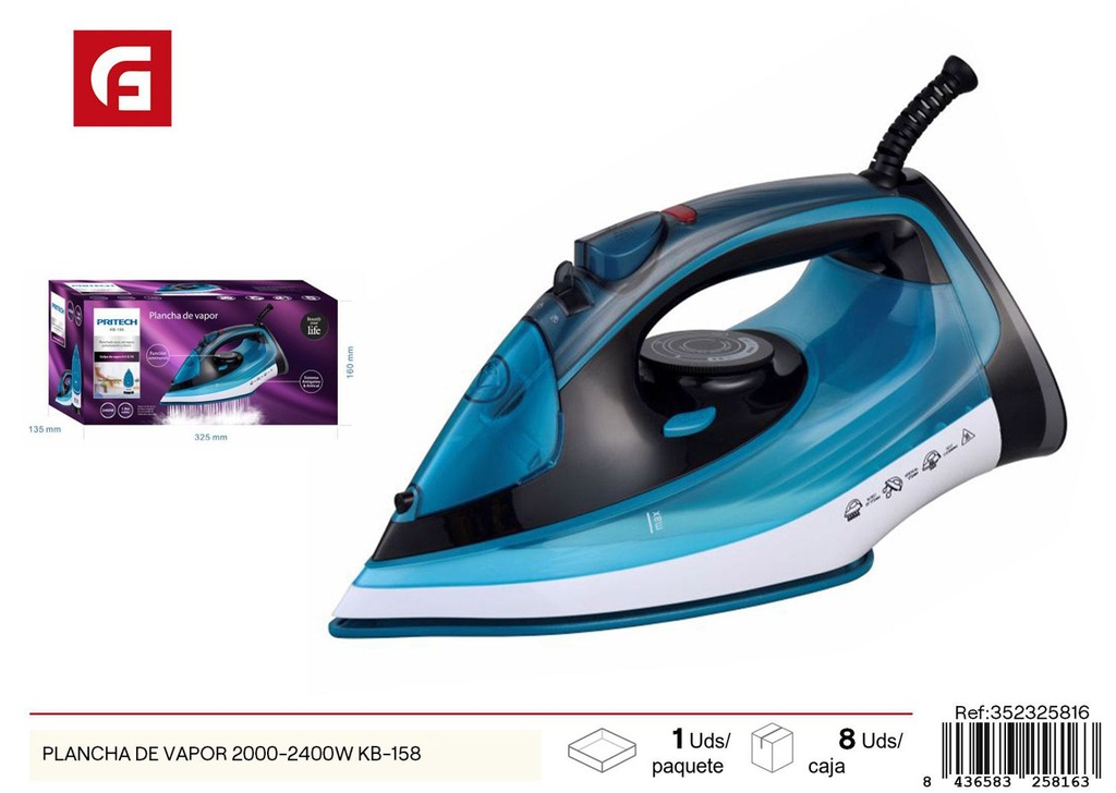 Plancha de vapor 2000-2400W KB-158 - Electrónica
