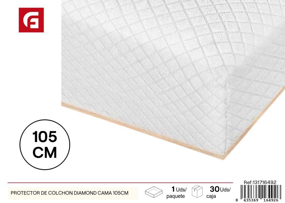 Protector de colchón diamante cama 105cm - Ropa de cama y textiles