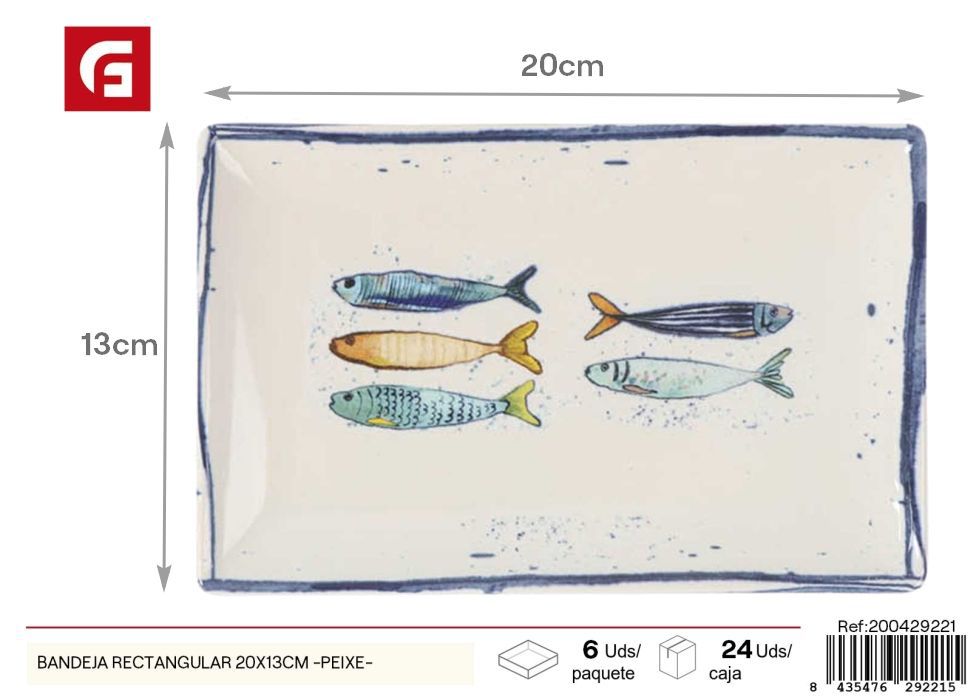Bandeja rectangular 20x13cm - PEIXE - Vajilla decorativa