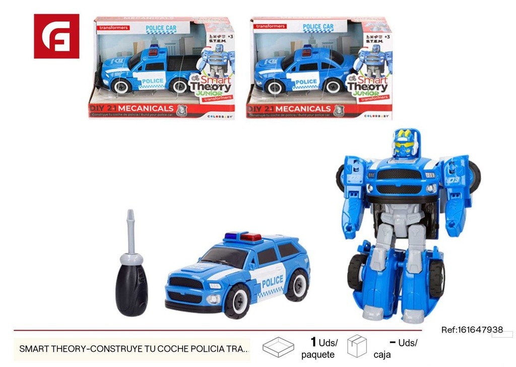 Coche policía transformable Smart Theory 3 unidades - Juguetes educativos